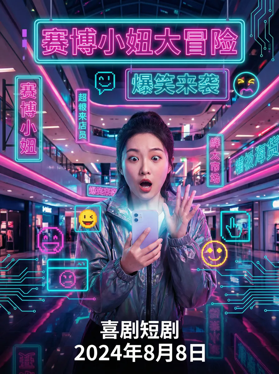 小欣奈 搞笑喜剧短剧 - 赛博小妞大冒险海报